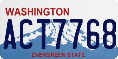 WA license plate ACT7768
