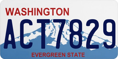WA license plate ACT7829