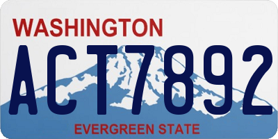 WA license plate ACT7892
