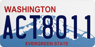 WA license plate ACT8011