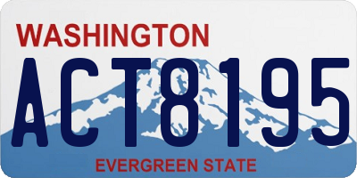 WA license plate ACT8195