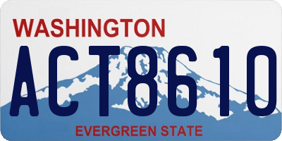 WA license plate ACT8610
