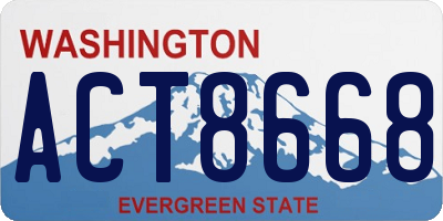 WA license plate ACT8668