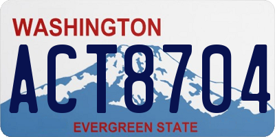 WA license plate ACT8704