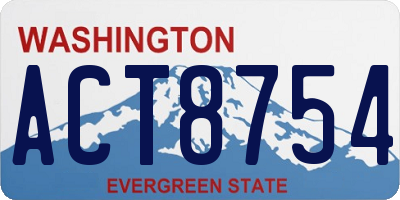 WA license plate ACT8754