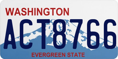 WA license plate ACT8766