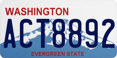 WA license plate ACT8892
