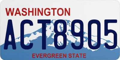 WA license plate ACT8905
