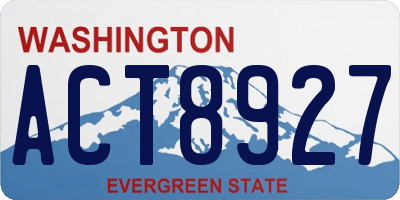WA license plate ACT8927