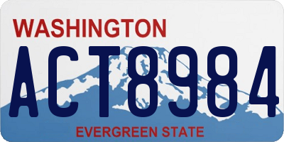 WA license plate ACT8984