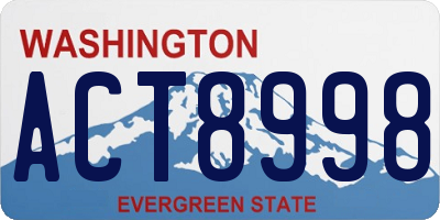 WA license plate ACT8998