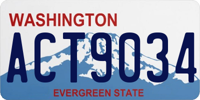 WA license plate ACT9034