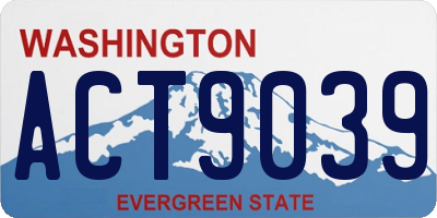 WA license plate ACT9039