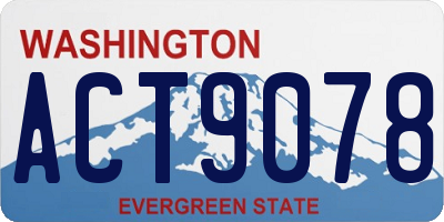 WA license plate ACT9078