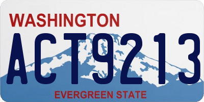 WA license plate ACT9213