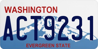WA license plate ACT9231