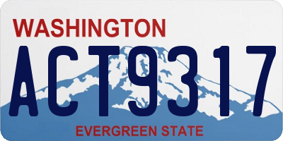 WA license plate ACT9317