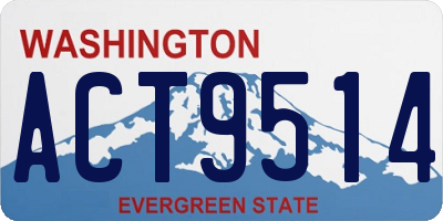WA license plate ACT9514