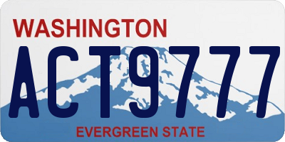 WA license plate ACT9777