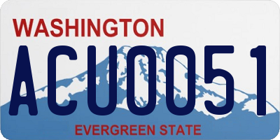 WA license plate ACU0051