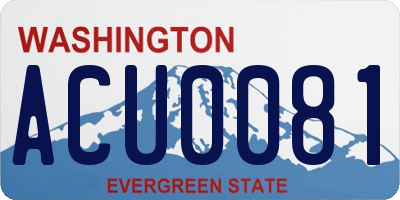WA license plate ACU0081