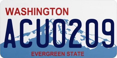WA license plate ACU0209