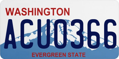 WA license plate ACU0366