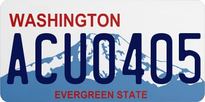 WA license plate ACU0405