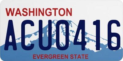 WA license plate ACU0416