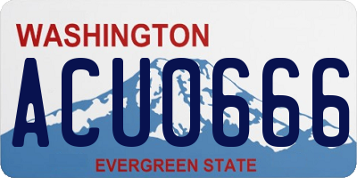 WA license plate ACU0666