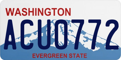 WA license plate ACU0772