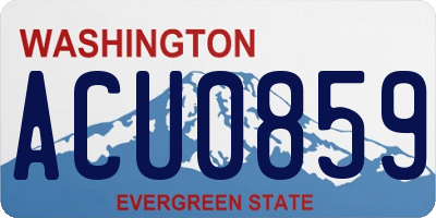 WA license plate ACU0859