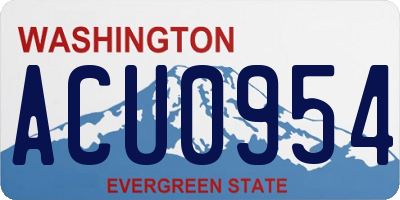 WA license plate ACU0954