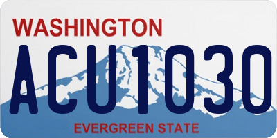 WA license plate ACU1030