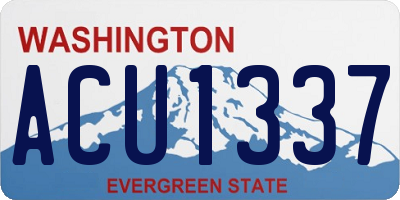 WA license plate ACU1337
