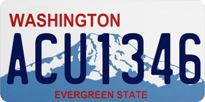 WA license plate ACU1346