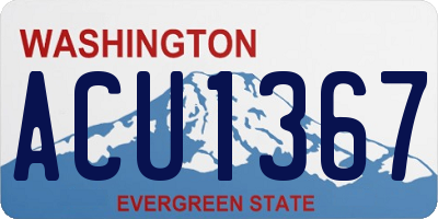 WA license plate ACU1367