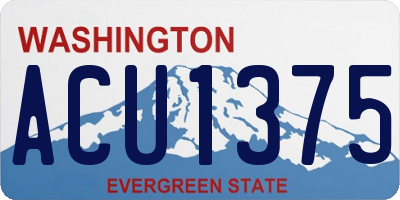 WA license plate ACU1375