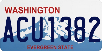 WA license plate ACU1382