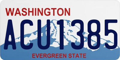 WA license plate ACU1385