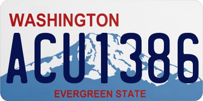 WA license plate ACU1386