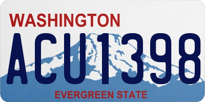 WA license plate ACU1398