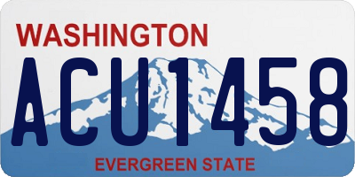 WA license plate ACU1458