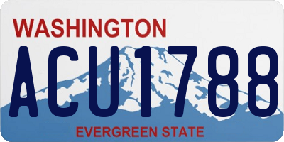 WA license plate ACU1788
