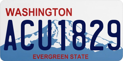 WA license plate ACU1829