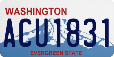 WA license plate ACU1831