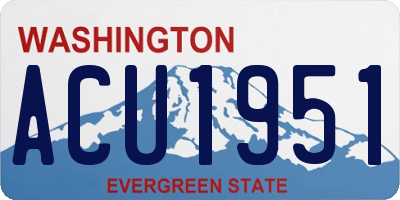 WA license plate ACU1951