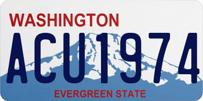 WA license plate ACU1974
