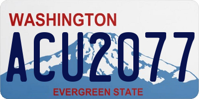 WA license plate ACU2077