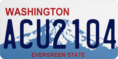 WA license plate ACU2104